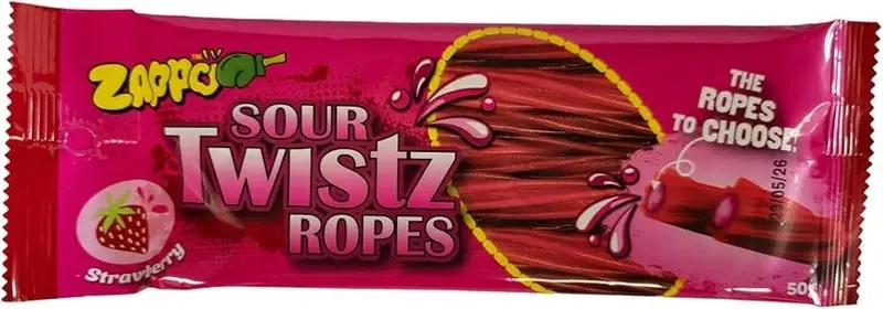 ZAPPO STRAWBERRY ROPES 50g