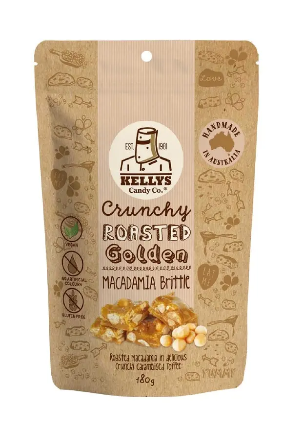 Kelly's Cunchy Roasted Golden Macadamia Brittle 180g