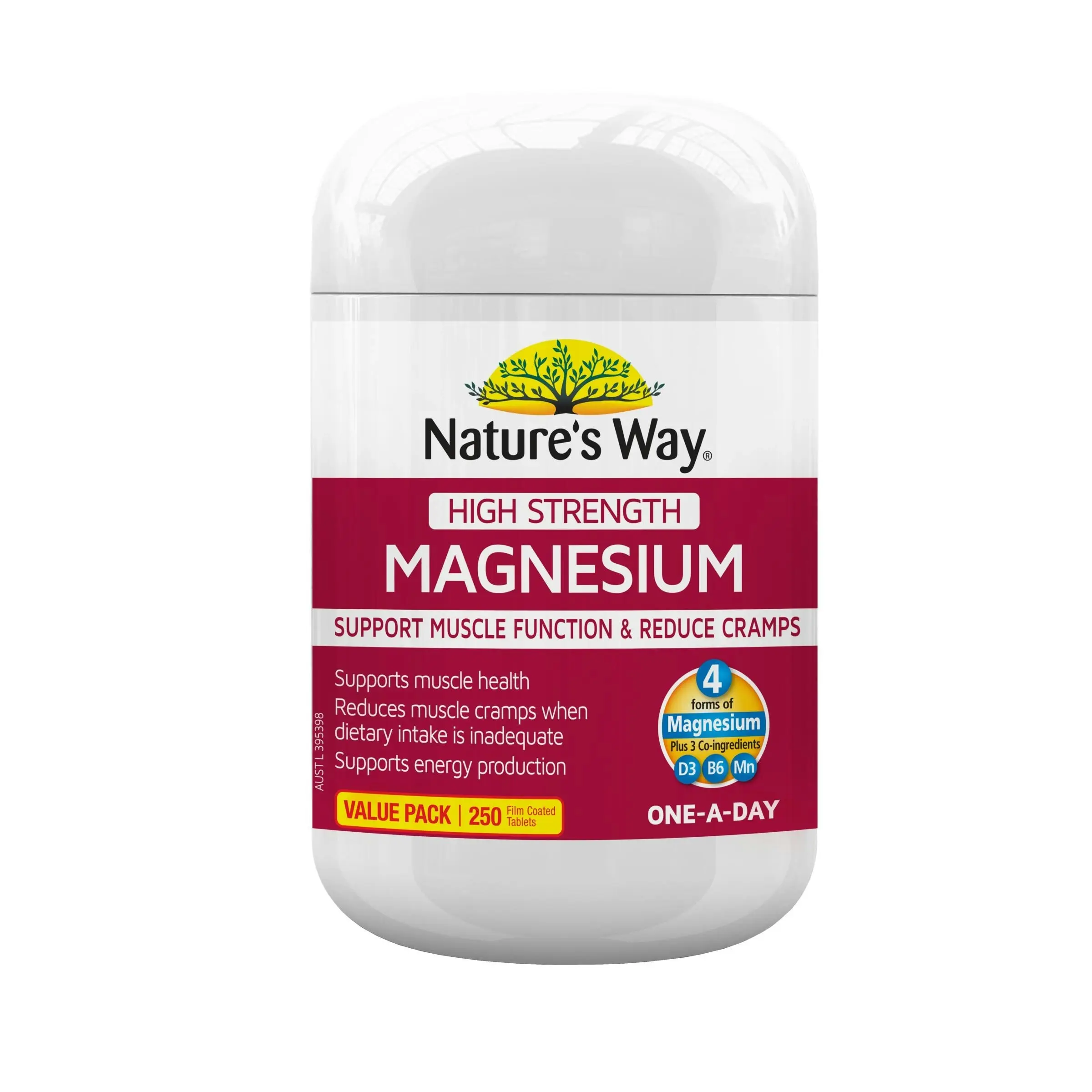 Nature's Way High Strength Magnesium 250 Tablets - One-A-Day