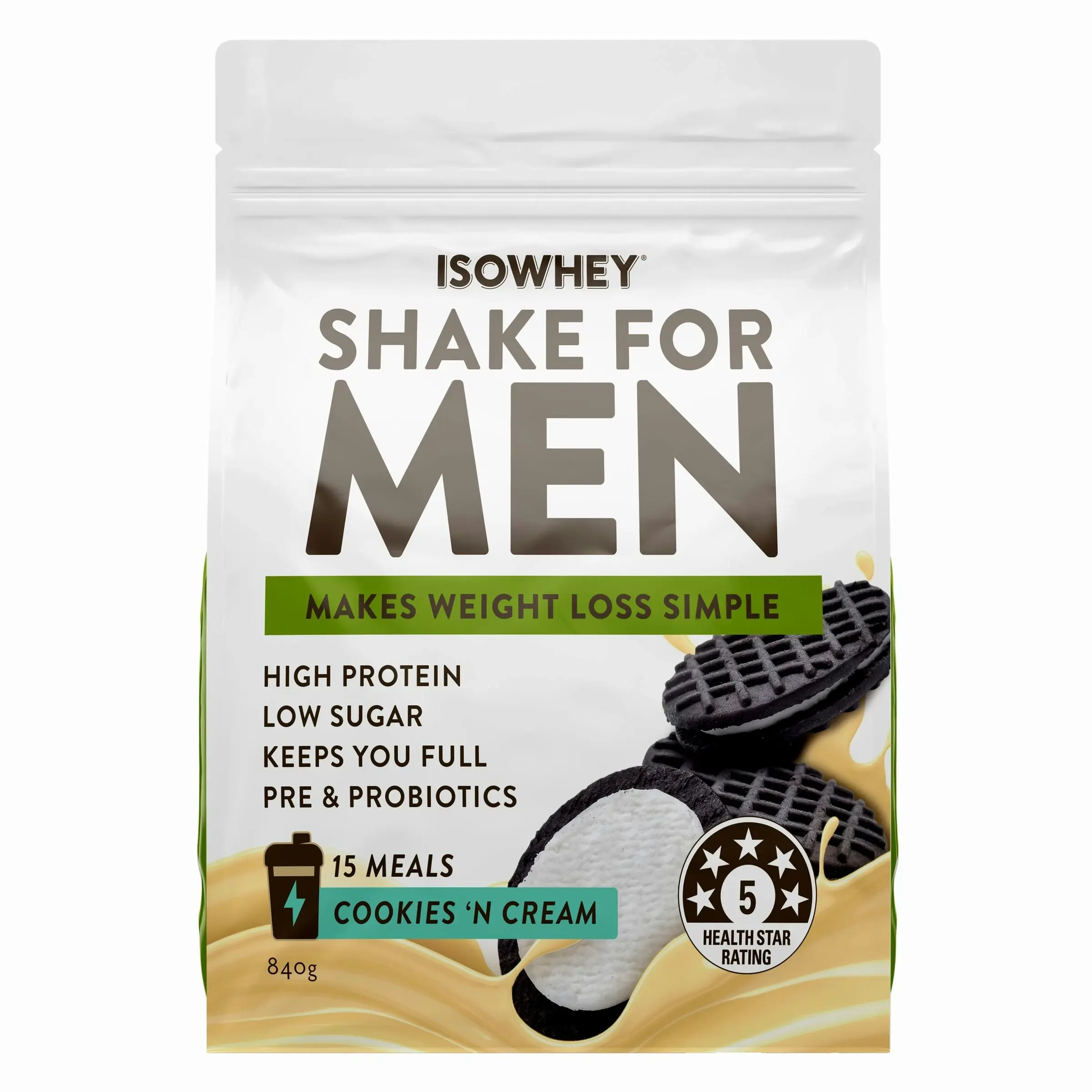 IsoWhey Men’s Shake 840g Cookies ‘N Cream