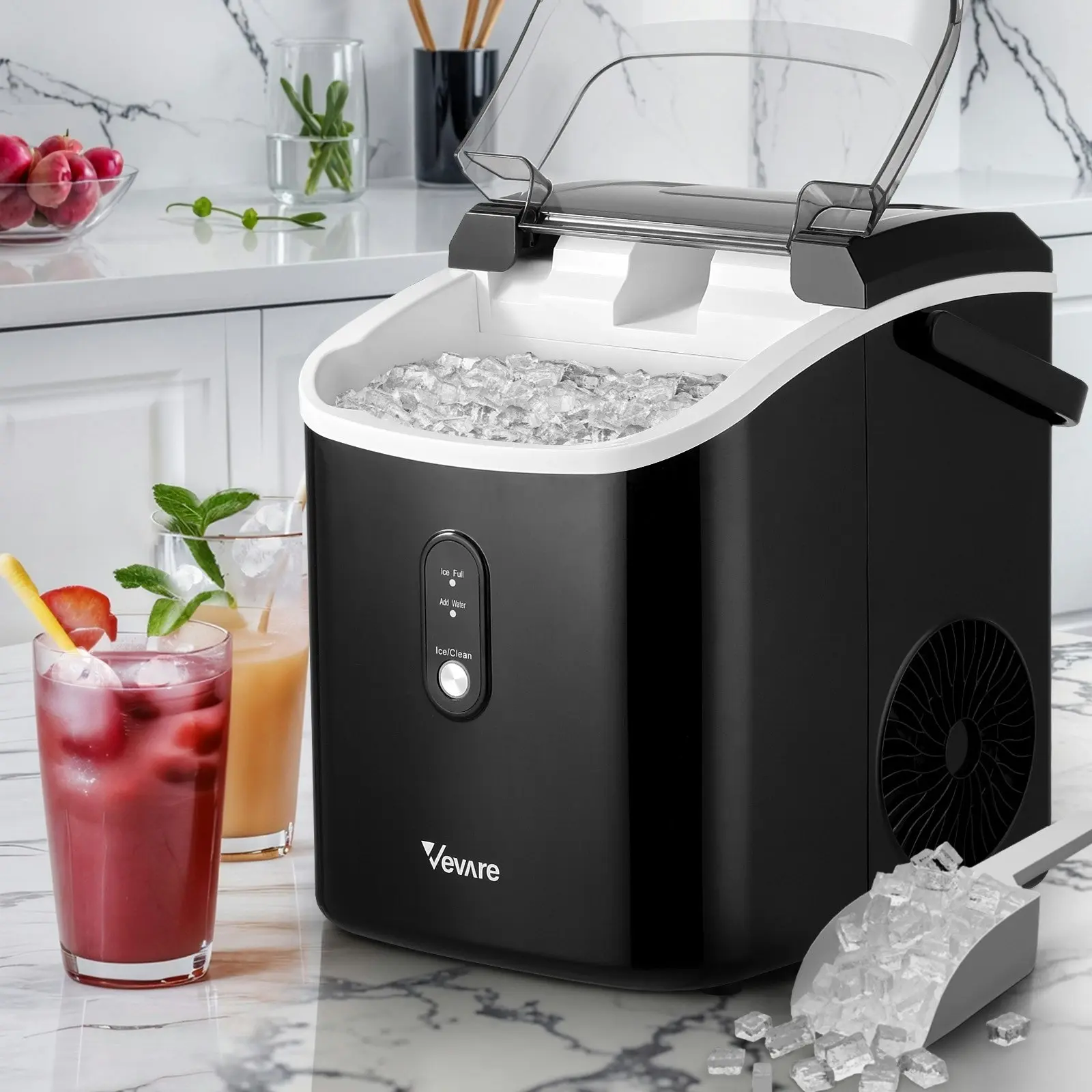 Vevare Nugget Ice Maker Machine 15kg Ice Cube Bar Countertop Portable