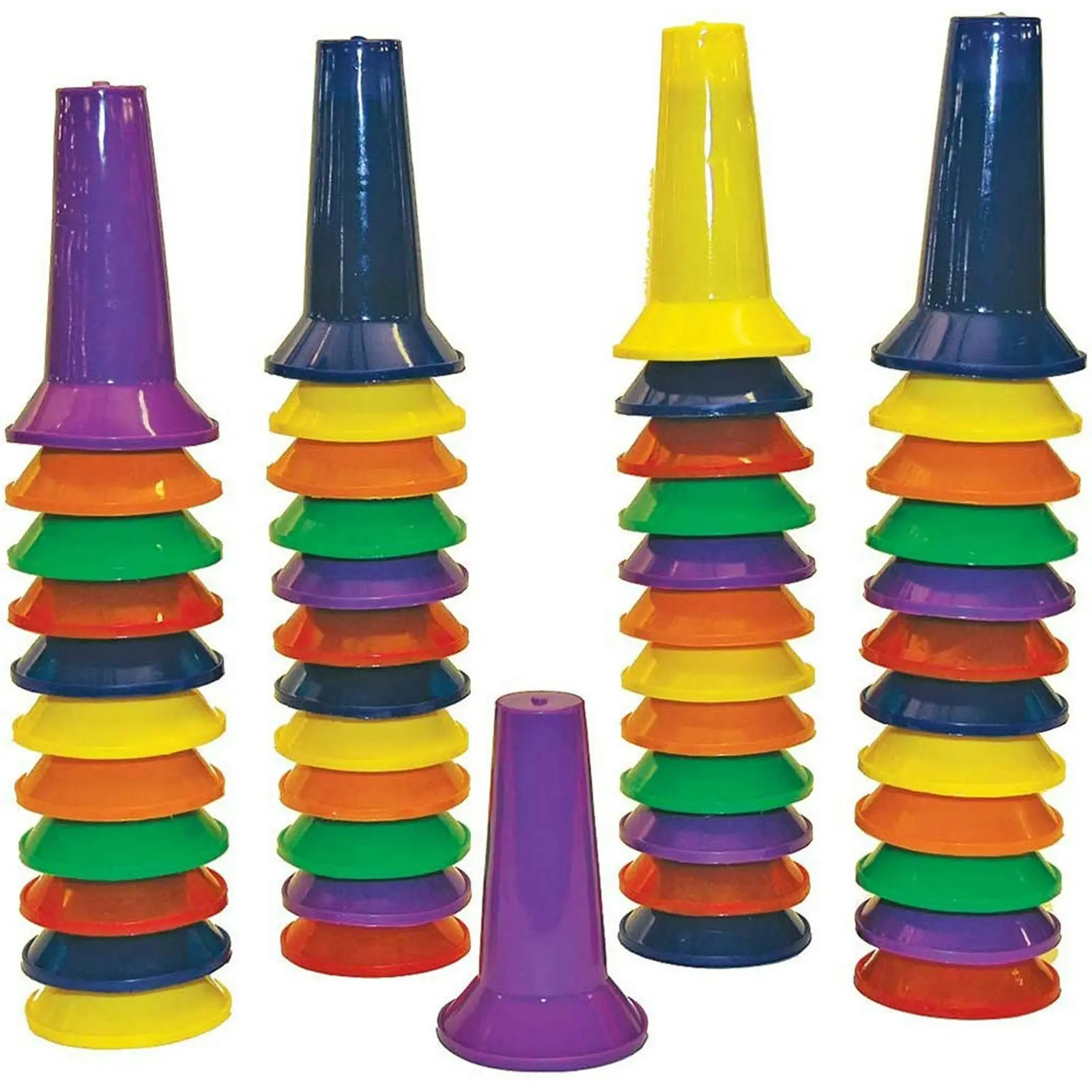 Rainbow Coloured Marker Cones (48/pk)