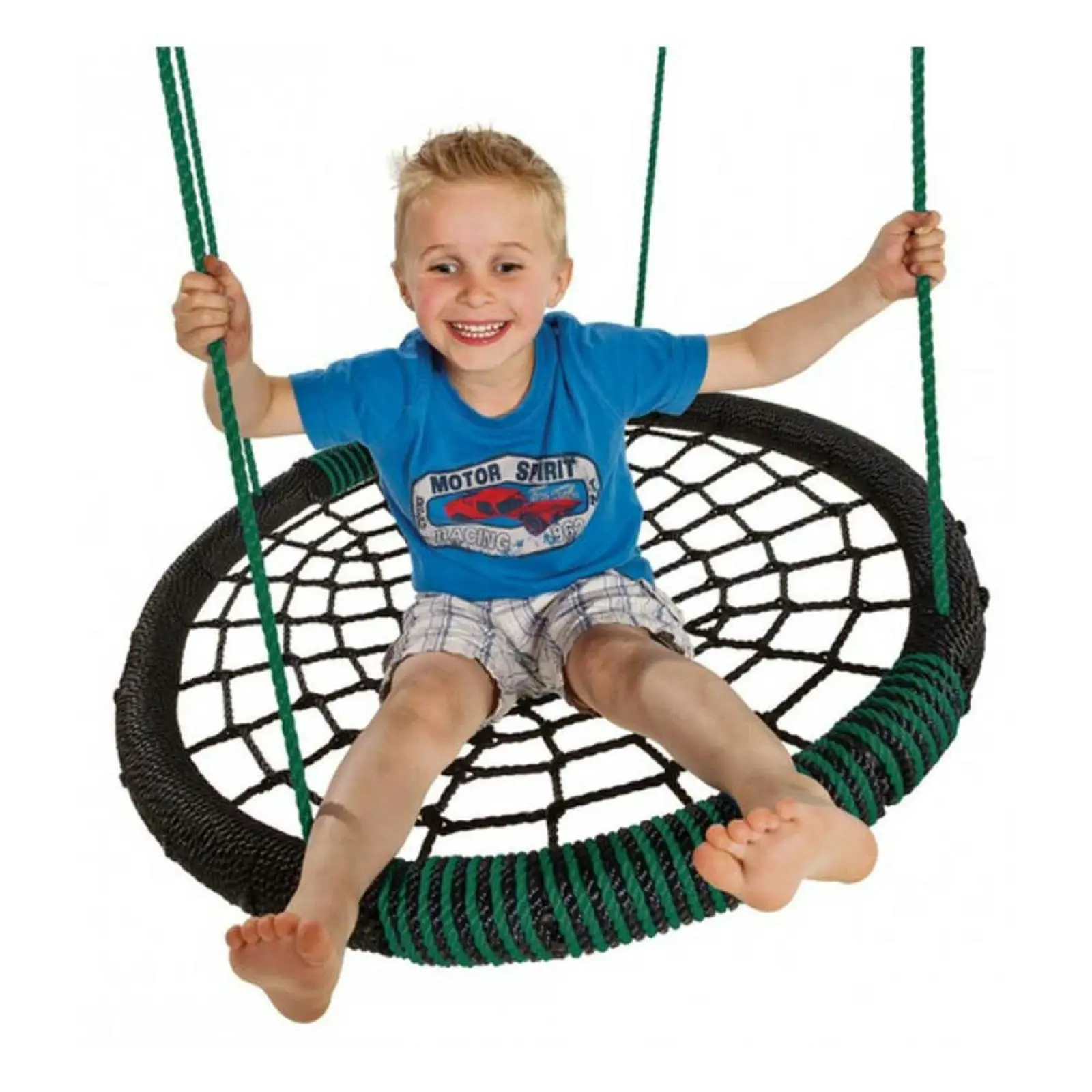 Residential Oval Birds Nest Swing - Black / Green