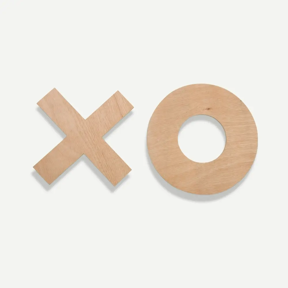 Replacement Wooden Noughts and Crosses - 1 X and 1 O