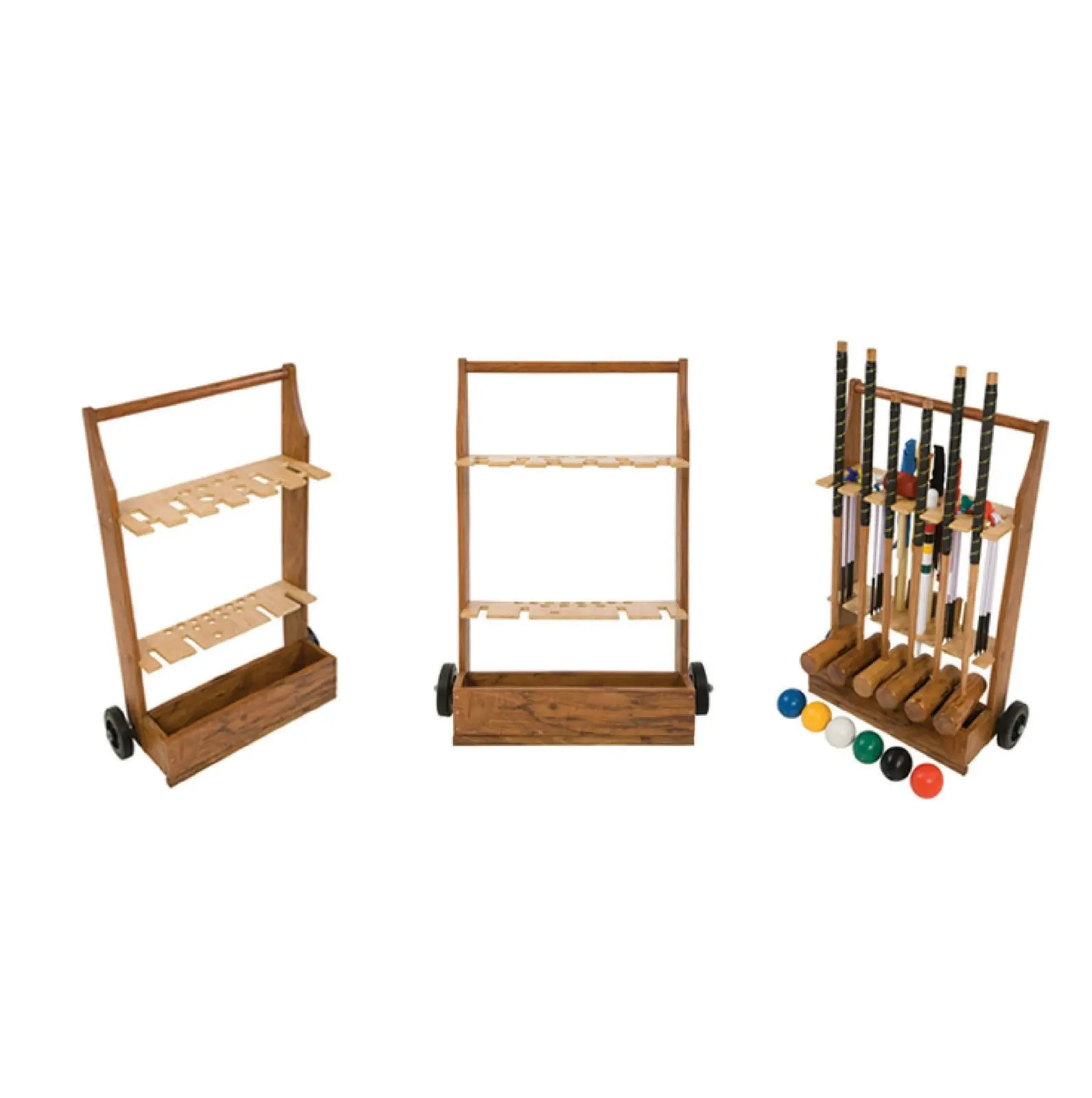 Wooden Croquet Storage Trolley