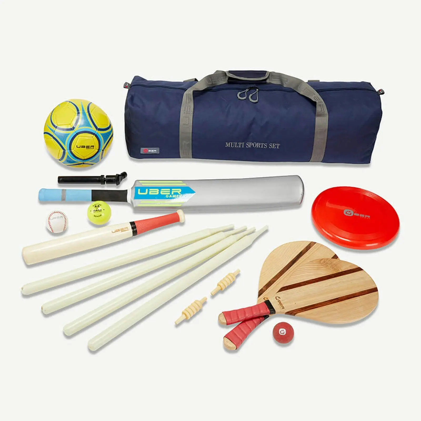 Uber Multi Sport Set - Includes Cricket, Rounders, Paddle Bat and More.