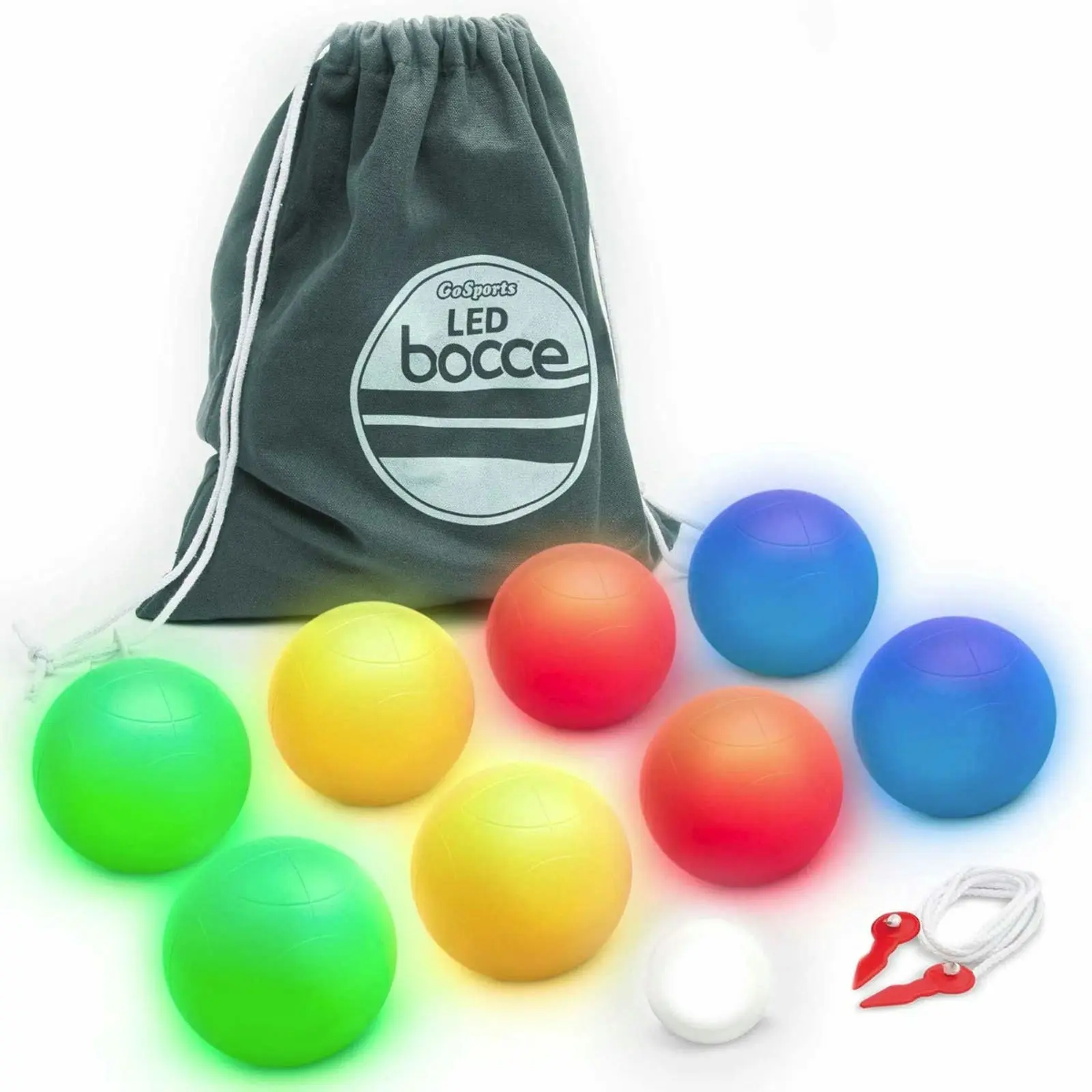 GoSports 85mm Light Up LED Bocce Ball Game Set