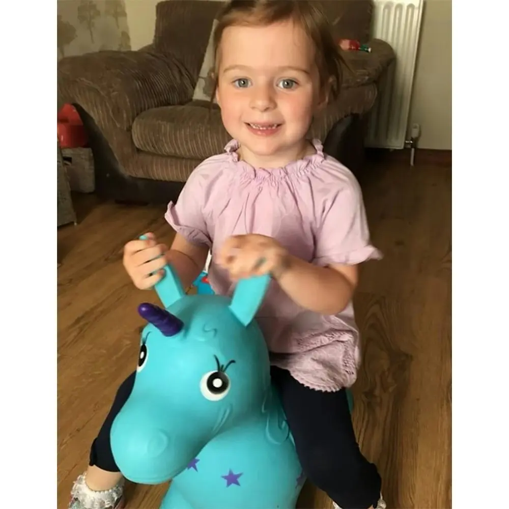 Happy Hopperz - Turquoise Unicorn ( Ages 12-36mths )