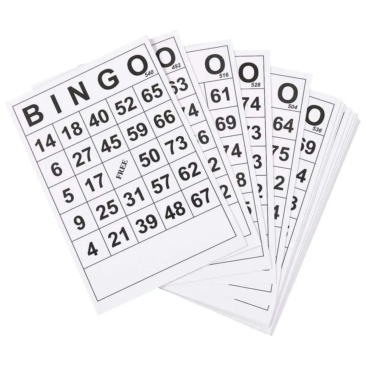 Bulk Pack of 60 Classic 15cm x 10cm Cardstock Bingo Cards. System 25 of 75.