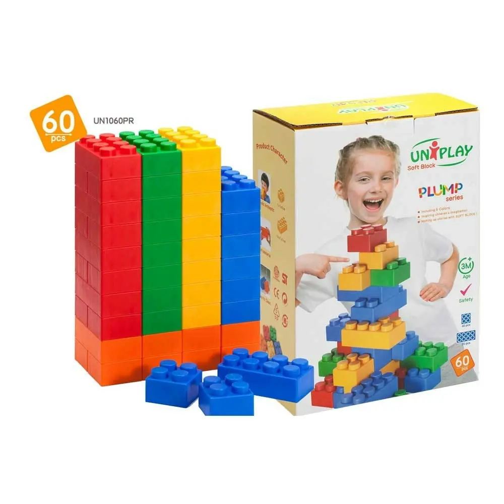 Uniplay Toddler Soft Large Block Construction Set - Box of 60