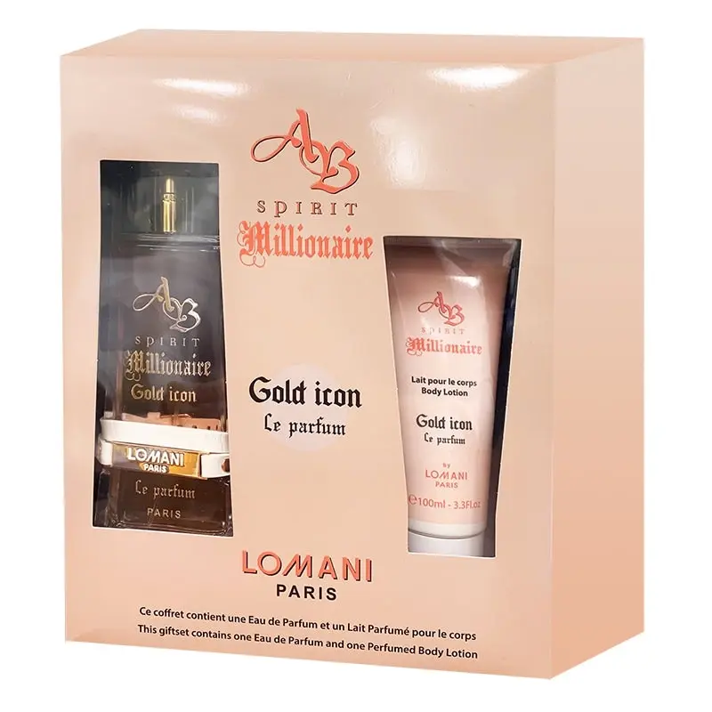 Lomani AB Spirit Millionaire Gold Icon Le Parfum 2pc Set 100ml EDP (L)