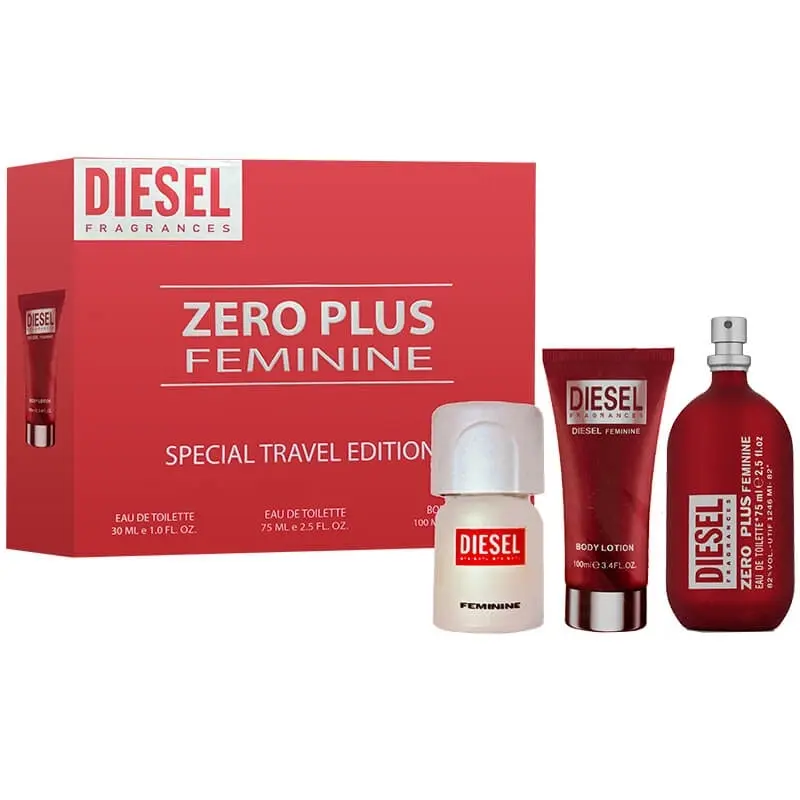 Diesel Zero Plus Feminine Special Travel Edition 3pc Set 75ml EDT (L)