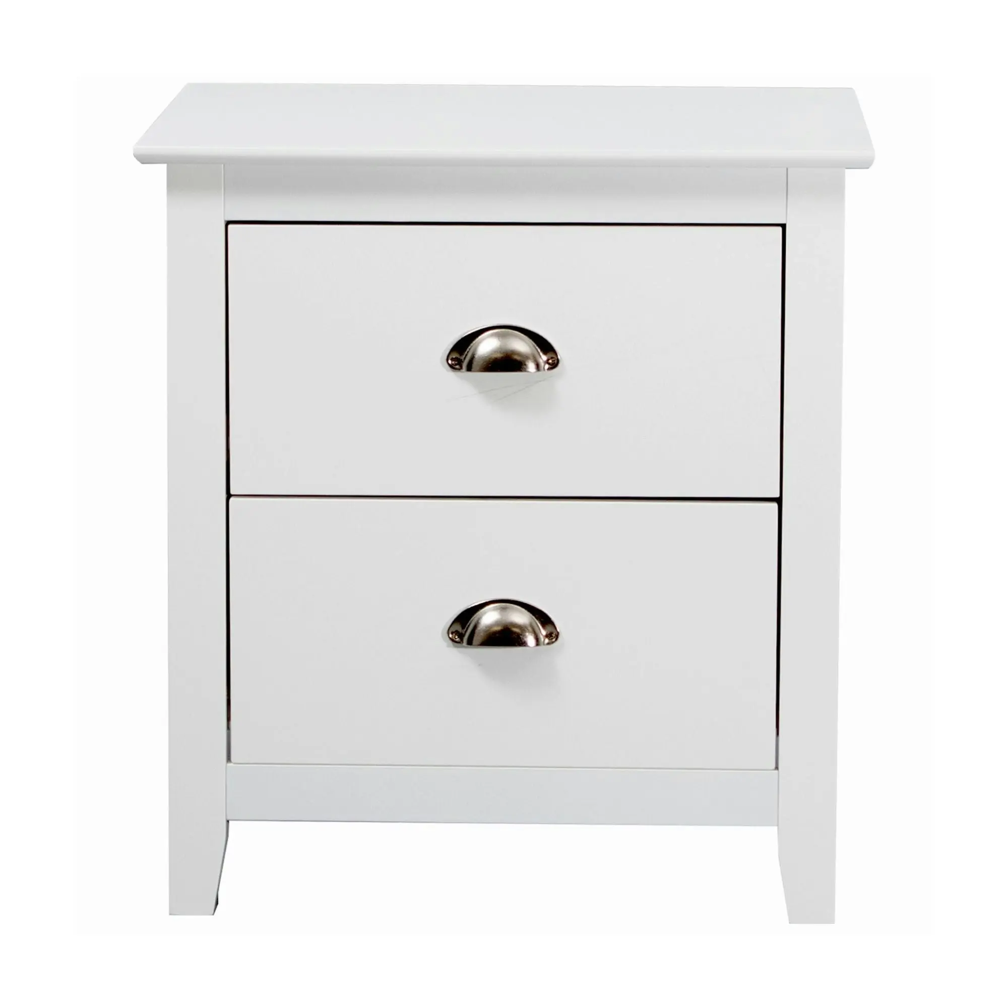 Costway 2 Drawers Bedside Table White