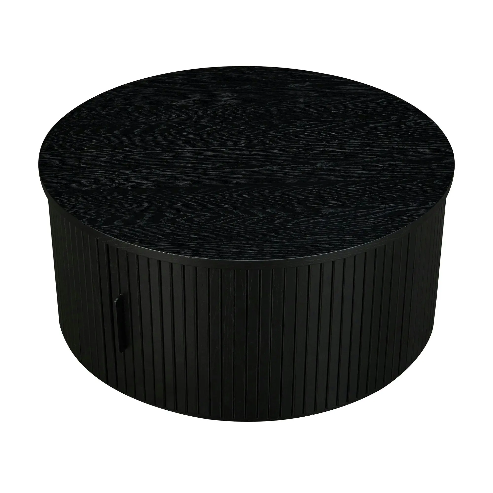 Norman 80cm Timber Round Coffee Table Black