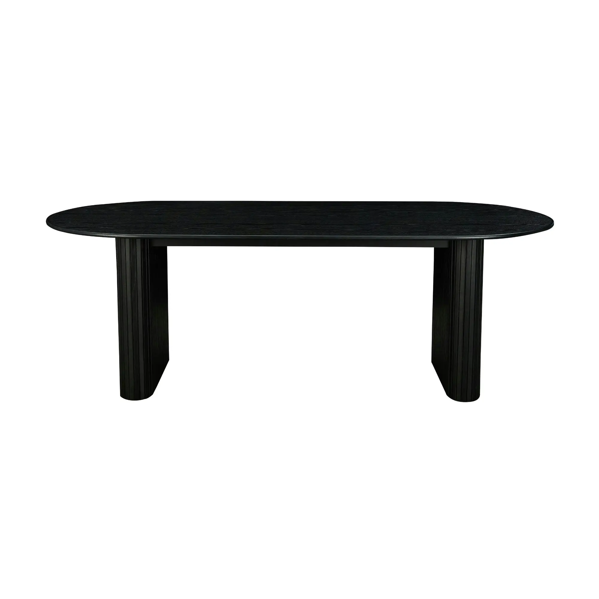 Noir 220cm Timber Oval Dining Table Black