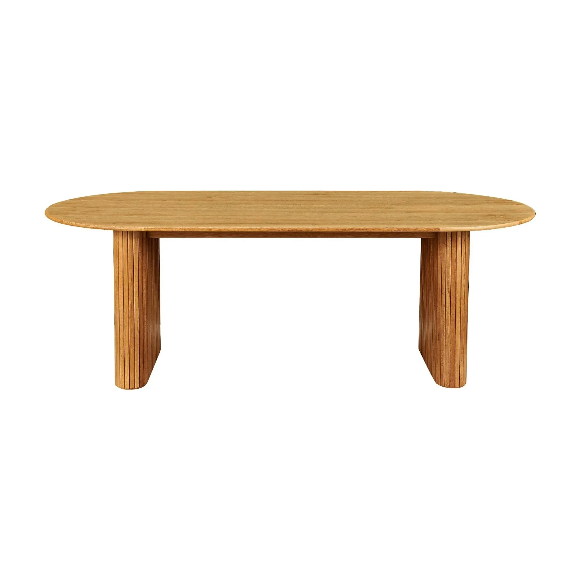 Noir 220cm Timber Oval Dining Table Natural