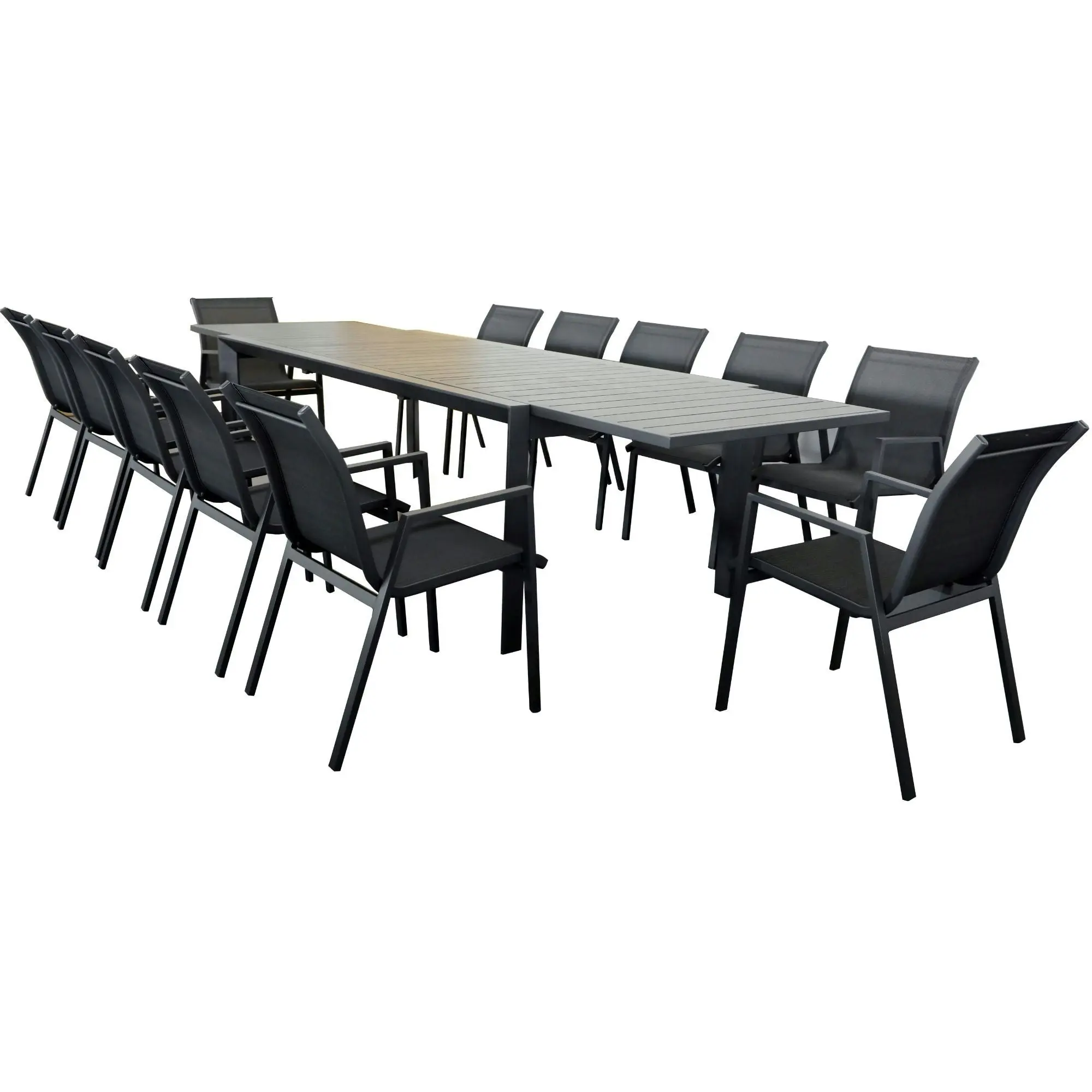 Iberia 13pc Outdoor Extensible Dining Table Chair Set