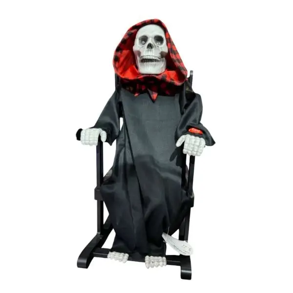 Animated Halloween Sitting Skeleton 22x30x42cm (Battery Operated)