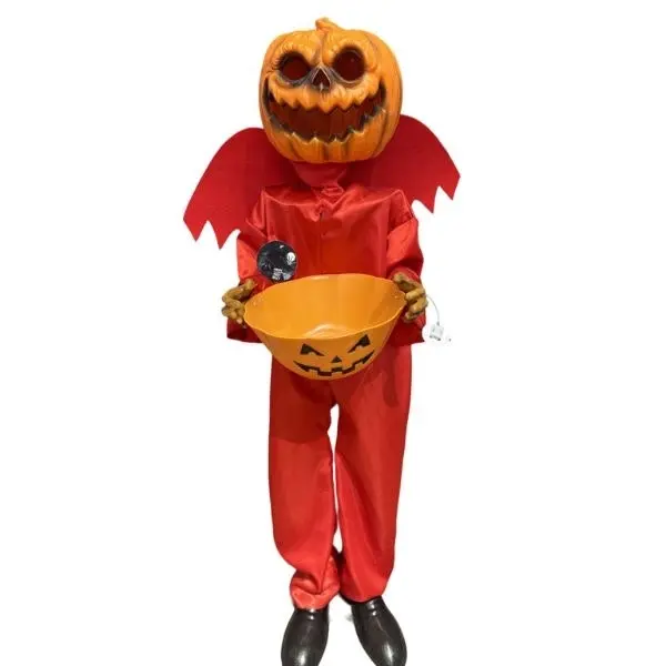 Animated Halloween Battery Operated Jumbo Standing Pumpkin Ghost 35x40x120cm (Battery Operated)