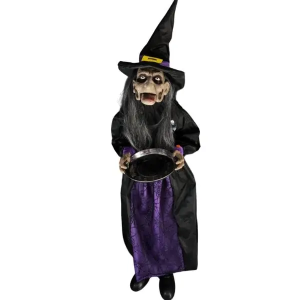 Animated Halloween Evil Clown Witch 27x30x120cm (Battery Operated)