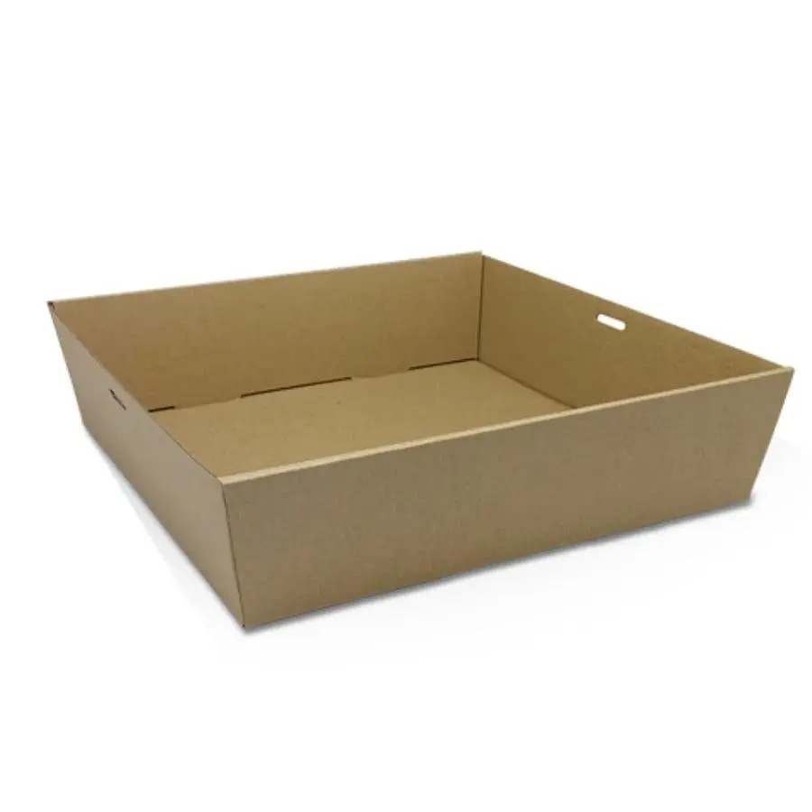 BULK 100pk Large Brown Square Grazing Box 280x280x80mm (NO LIDS)