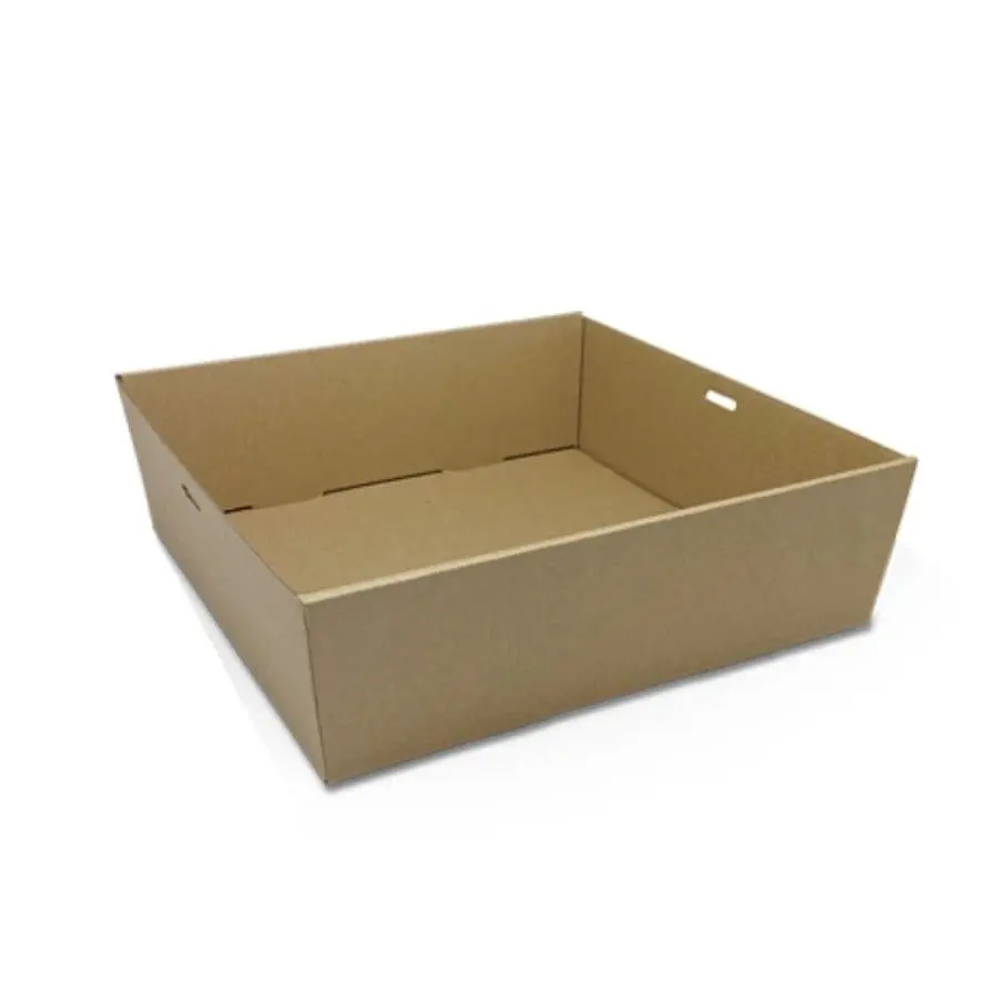 BULK 100pk Medium Brown Square Grazing Box 250x250x80mm (NO LIDS)