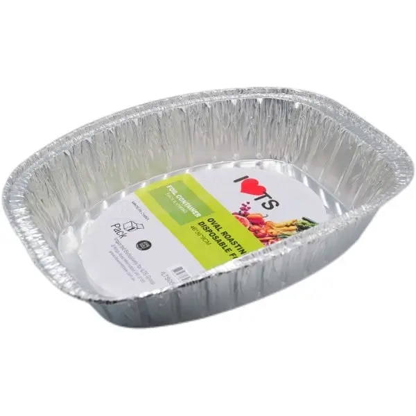 BULK 48pk Heavy Duty Oval Roasting Foil Trays 46x36x9cm (48 pieces)