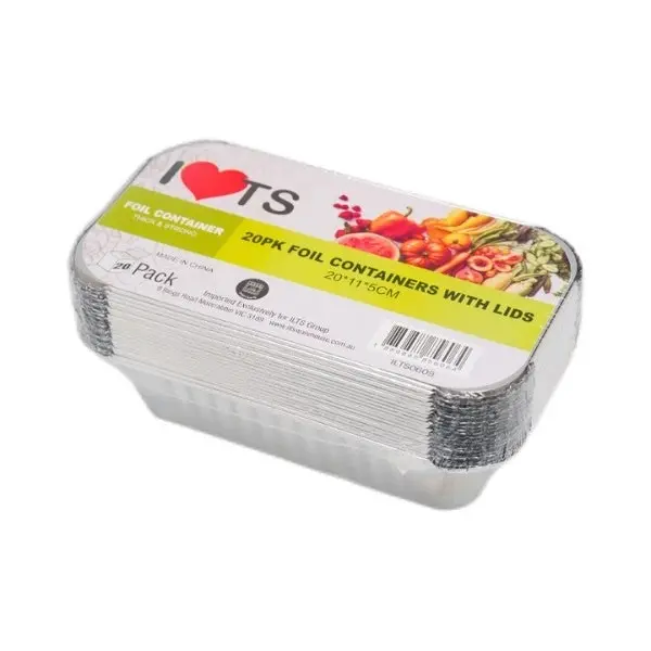 BULK 20x20pk Foil Containers with Lids 20x15x5cm (400 pieces)