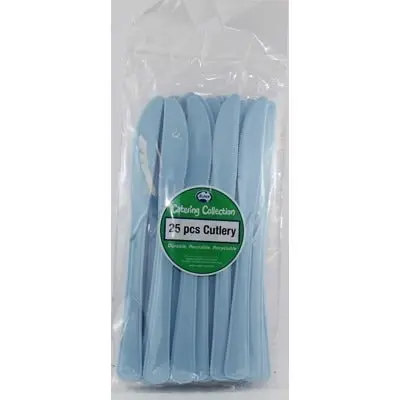 Light Blue Plastic Knives 25pk