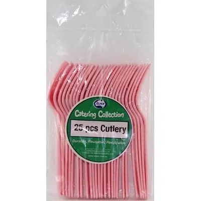 Light Pink Plastic Forks 25pk