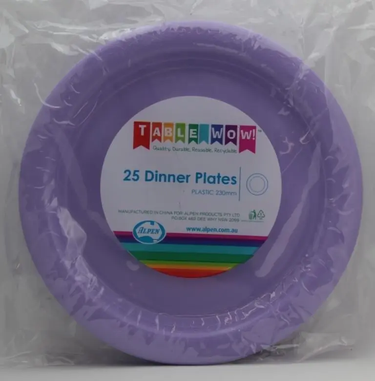 Lavender Plastic Dinner Plates 230mm 25pk