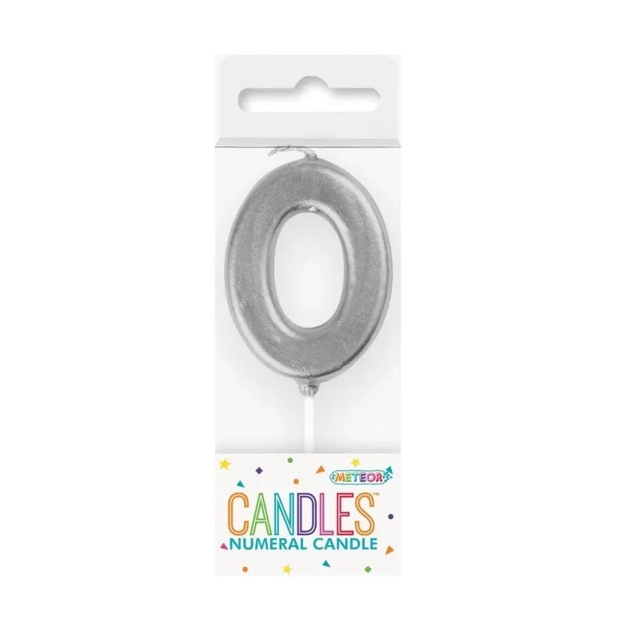 Mini Silver No. 0 Numeral Pick Candles