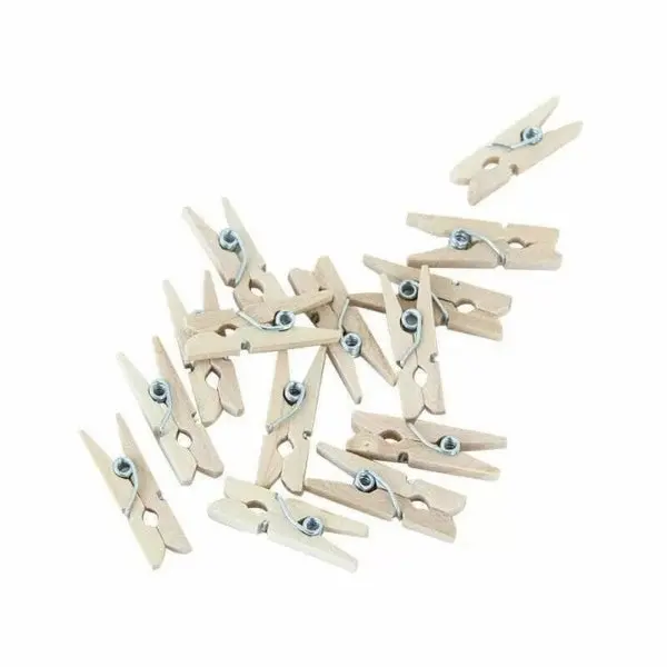 24pk Natural Mini Wooden Pegs