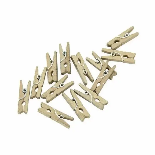 24pk Gold Mini Wooden Pegs