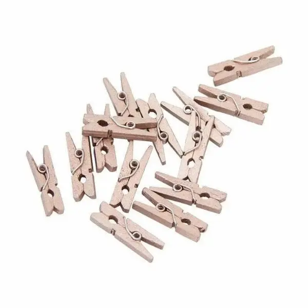 24pk Rose Gold Mini Wooden Pegs