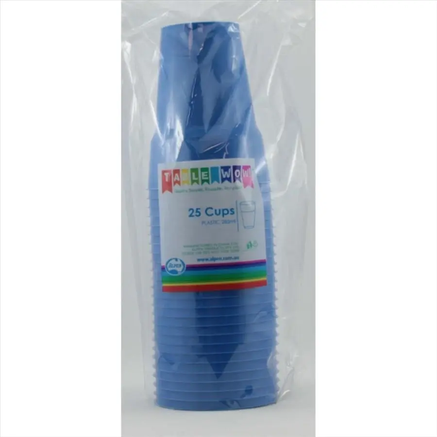 Royal Blue Plastic Cups 285ml 20pk