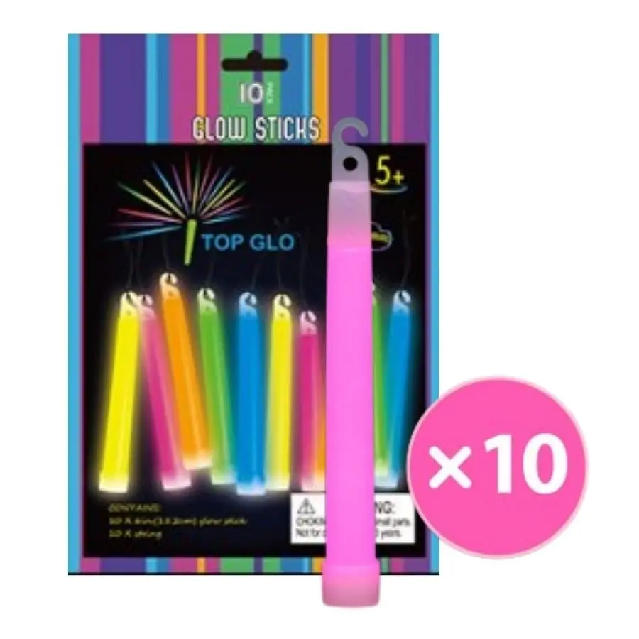 10pk Pink Glow Light Stick on String 15cm