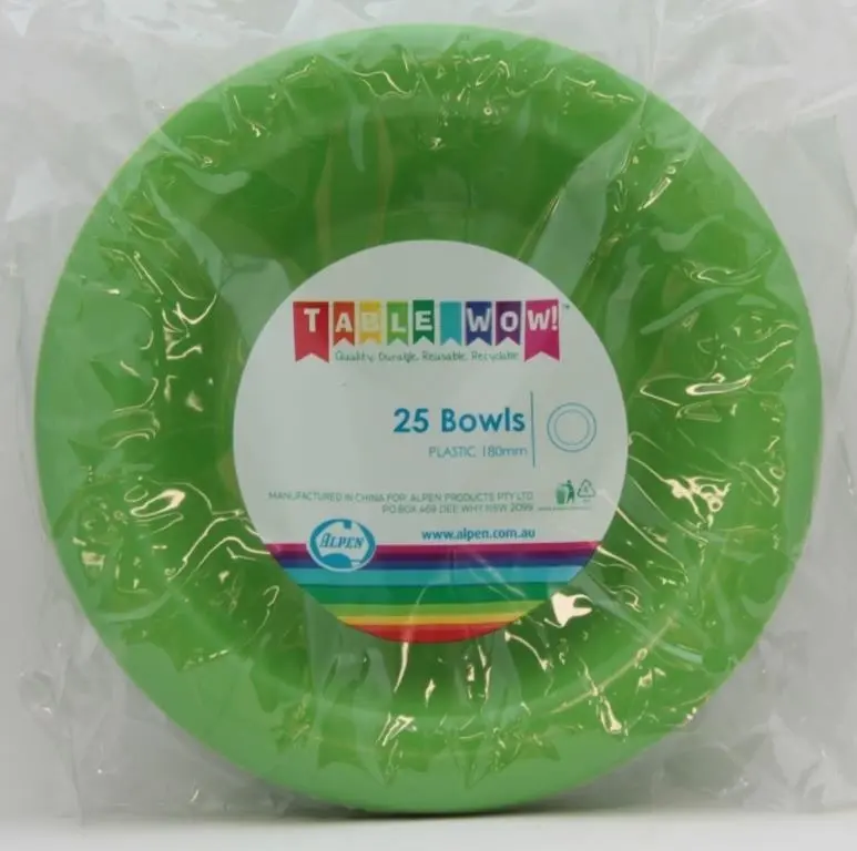 Lime Plastic Bowls 25pk