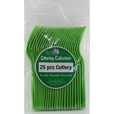 Lime Plastic Forks 25pk