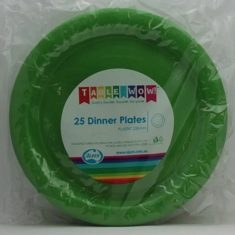 Lime Plastic Dinner Plates 230mm 25pk