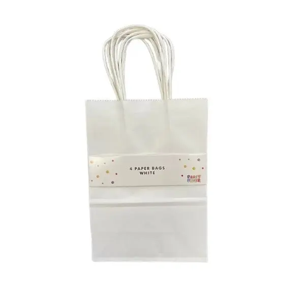 4pk White Paper Bag 21x15x8cm