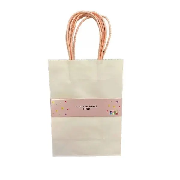 4pk Baby Pink Paper Bag 21x15x8cm