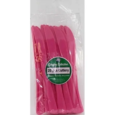 Magenta Plastic Knives 25pk