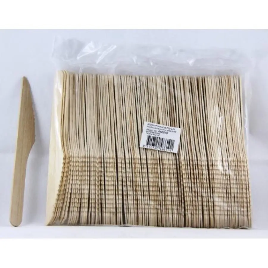 100pk Wooden Knives 165mm