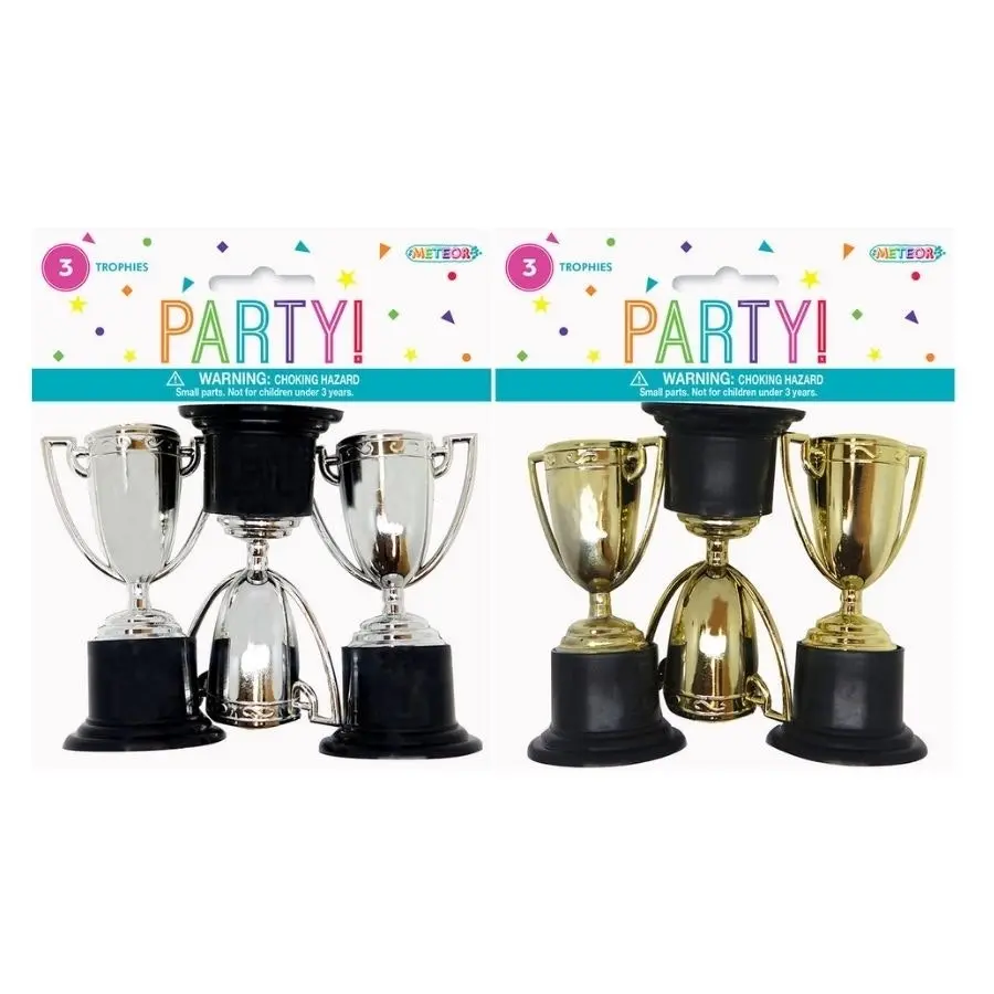 Silver & Gold Trophies 3pk