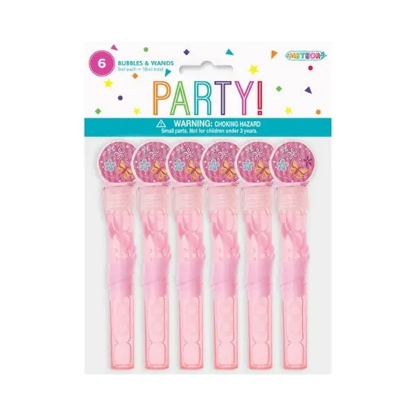 Pink Bubbles & Wands 3ml 6pk