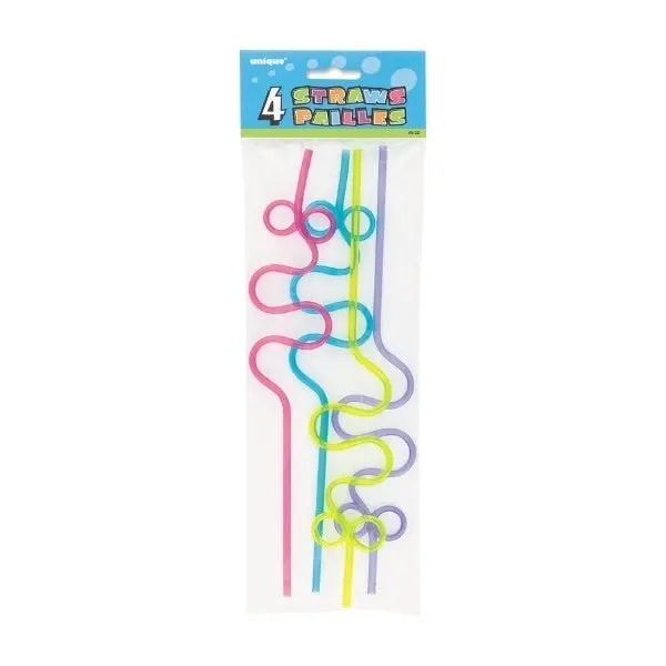 4pc Squiggle Loop Straws