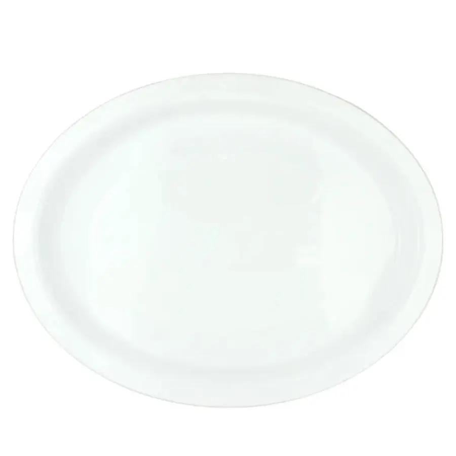 25pk White Plastic Reusable Oval Plates 315x245mm