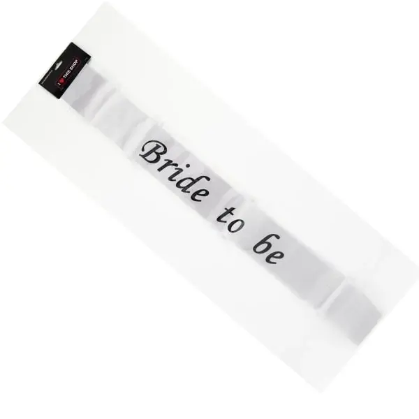 Bride To Be White Sash