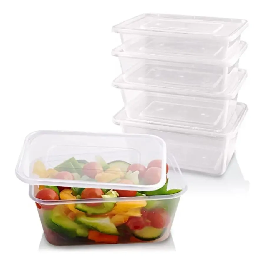 5pk 750ml Rectangular Reusable Food Containers with Lids